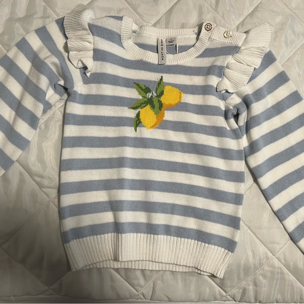 Janie and Jack blue and white striped sweater